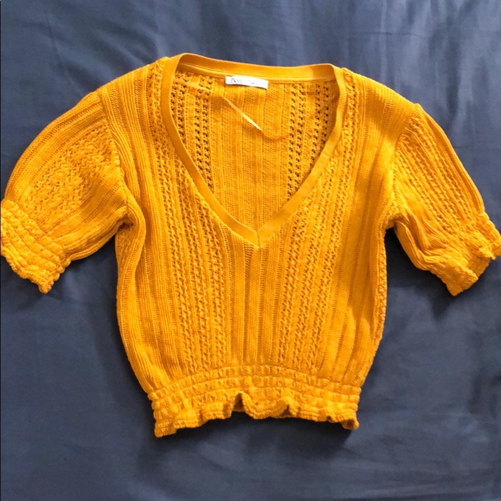 COPY - Yellow Crochet Top Blouse